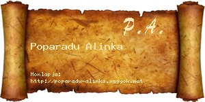 Poparadu Alinka névjegykártya
